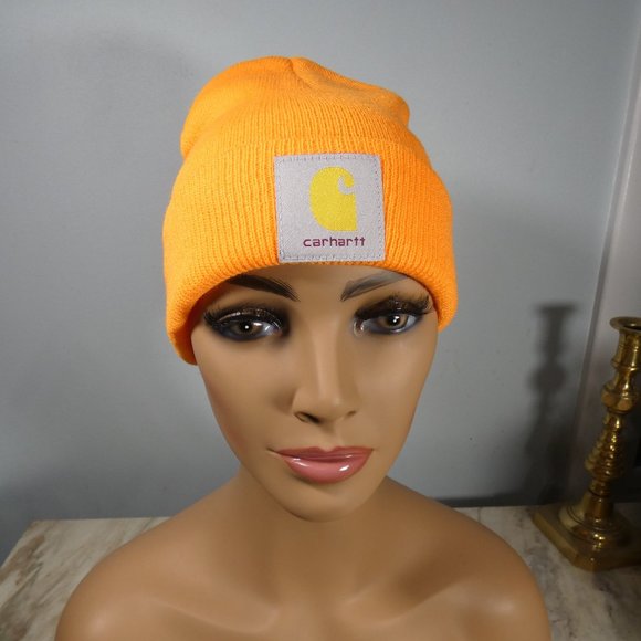 Carhartt Knit Cap Beanie Bright Orange - Safety - Picture 6 of 7